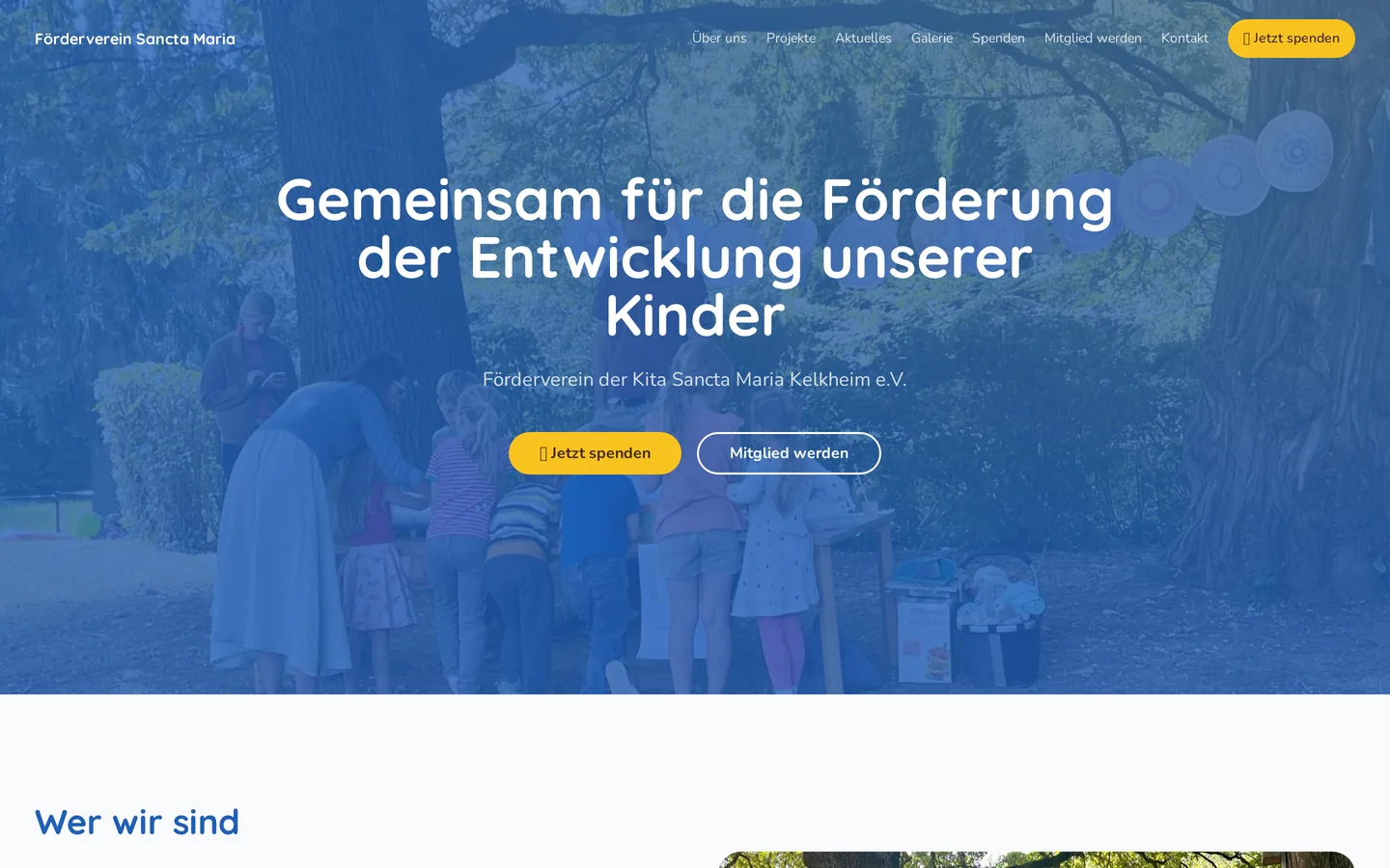 Förderverein Kita Sancta Maria – Webdesign für gemeinnützigen Verein