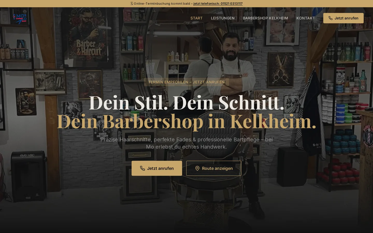 Mo's Barbershop Kelkheim – Website für Barbershop im Taunus